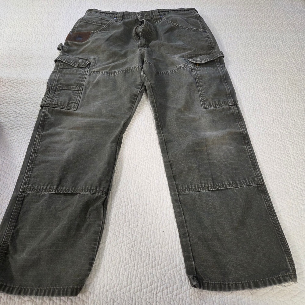 Wrangler Riggs Workwear Mens 34x30 Loden Green Ripstop Ranger Cargo Pants